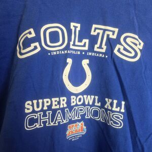 2007 Super Bowl XLI Champions Indianapolis Colts Champs Blue T Shirt Adult XL